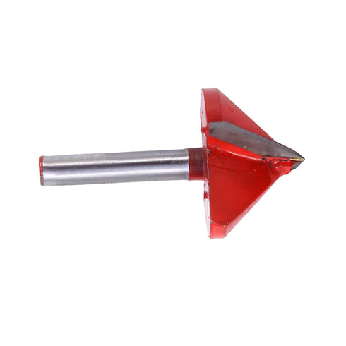 4 Piece 90 Degree V Groove Router Bits, 1/4 Inch Shank, Carbide Tipped for Woodworking Chamfer