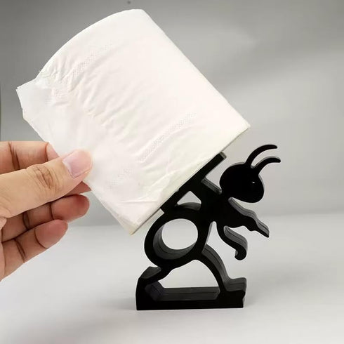 Set 3D Toilet Paper Holder - Funny Toilet Paper Holder Free Standing Bathroom - Printed Black Ant Roll Holder, Paper