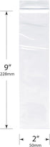 Plymor 2" x 9" Zipper Reclosable Plastic Bags, 2 Mil, Pack of 200