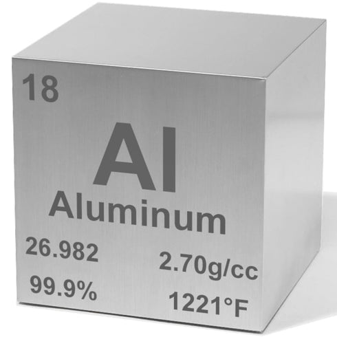 Aluminum 1.5" Metal Density Cube, 99.9% Pure Element for Chemistry Education