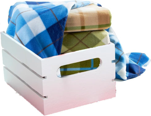 Hampton Art by Leisure Arts White Wood Crate, 2 pc Finished Wood for Storage and Organization