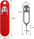 WENLIANG 1/5pcs Pendent(5PCS Anti-Lost Sim Card Eject Pin Needle With Storage Case Mobile Phone SIM Protector Holder