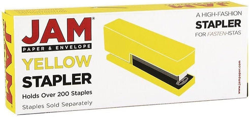JAM PAPER Office & Desk Sets - 1 Stapler & 1 Tape Dispenser - Yellow - 2/Pack