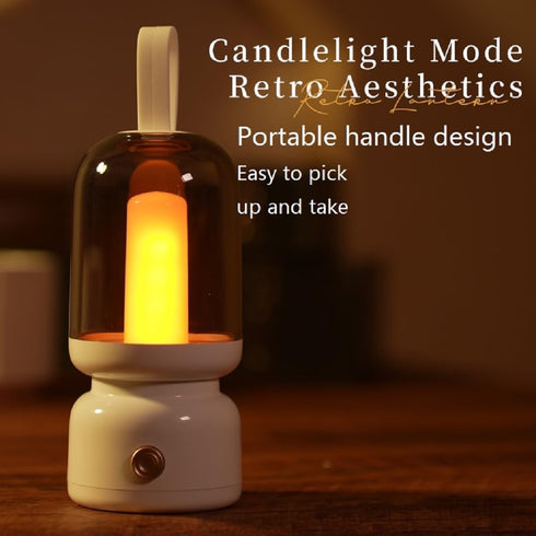 Portable Retro Table Lamp for Outdoor Indoor,LED Sleep Lamp Cute Room Decor Night Light ,Cordless USB Rechargeable Desk