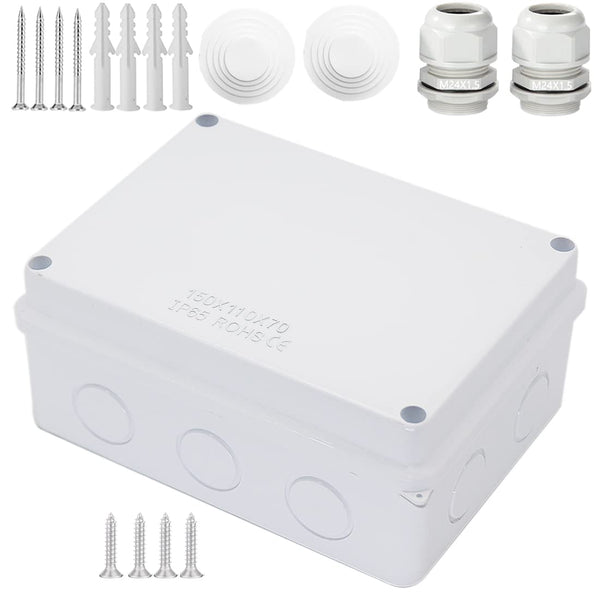 Junction Box, Zulkit Project Box with Reserved Holes IP65 Waterproof Dustproof Electrical Box White