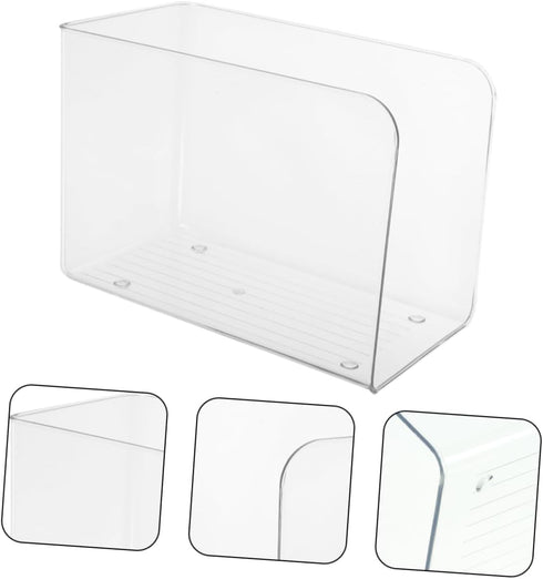 STOBOK 2pcs Transparent Bookends for Desk Organization Acrylic Book Management Stand for Books Magazines Documents