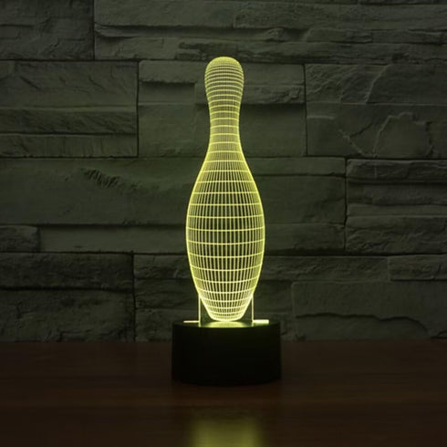 BVAZTVP 3D Light,7 Bowling LED Table Desk Lamp,Optical Illusion Night Colors Change with USB Charge Touch Control