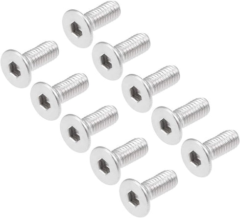 uxcell M3x8mm Flat Head Machine Screws, 304 Stainless Steel Fasteners Bolts, 40Pcs