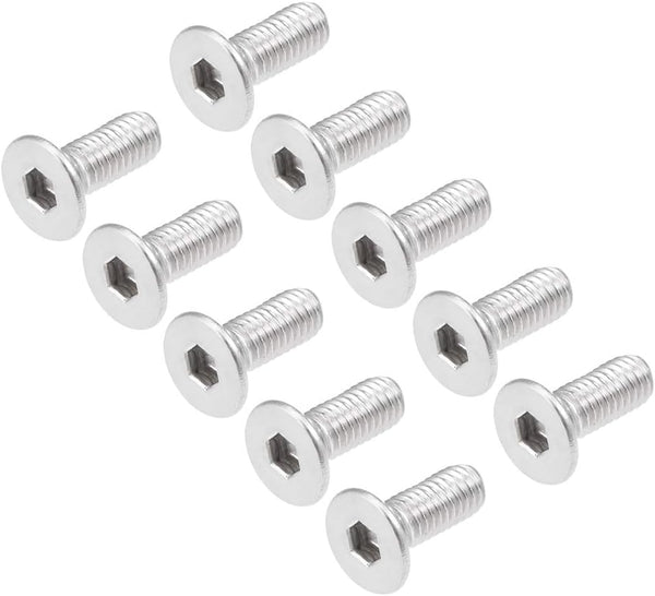 uxcell M3x8mm Flat Head Machine Screws, 304 Stainless Steel Fasteners Bolts, 40Pcs