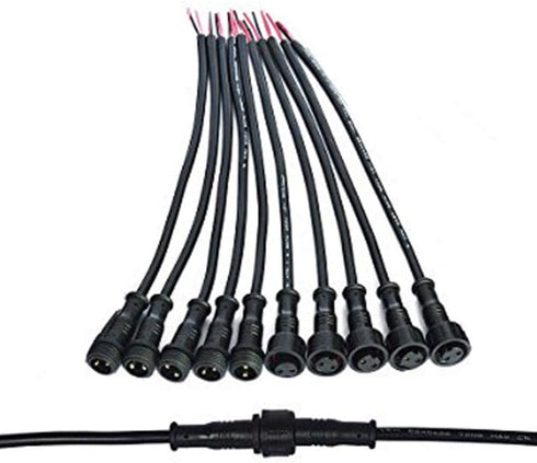 5Pairs 2pin Black Electrical Connector, LED Connector for LED Lights, 20cm Extension Cable, 0.3mm
