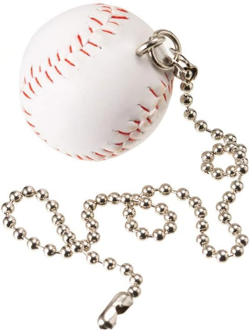 Set 2Pack Ceiling Fan Pull Chain Decorative Extension Light Pull Chain Silver Tone Chains Baseball Pendant for Ceiling