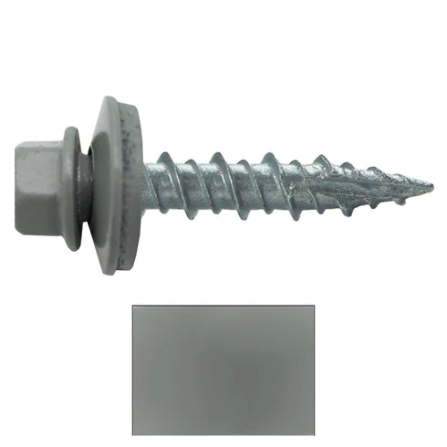 Metal Roofing Screws: (250) 10 x 1" Light Gray Hex Head Sheet Metal Roof Screws with EPDM Washer