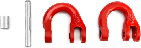 QWORK Chain Link Connectors Set, 4 Set 3/8" 7100 lbs Lock and 2 Pcs 5/8" 6600 lbs Link, Grade 80 Steel, Red