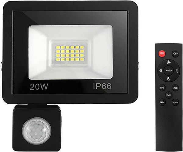 Yokqexz 30W Smart LED Flood Light with Remote White Light - IP66 Waterproof
