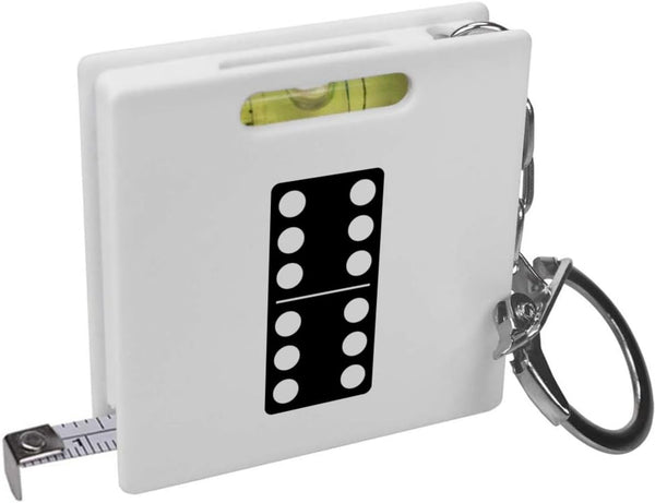Azeeda 'Domino Game Tile' Keyring Tape Measure/Spirit Level Tool (KM00048432)