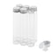 30ml Glass Clear Test Tubes with Screw Caps and Plastic Stoppers, Leak-Proof Flat Test Tubes, 6PCS