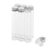30ml Glass Clear Test Tubes with Screw Caps and Plastic Stoppers, Leak-Proof Flat Test Tubes, 6PCS