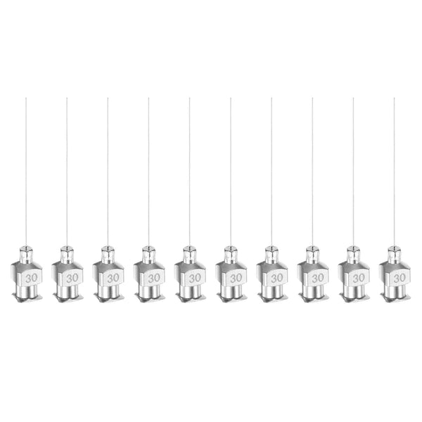 10pcs 30Gauge Stainless Steel Dispensing Needles, 1 1/2" Blunt Tips Luer Lock for Thick Liquids, Ink, Glue