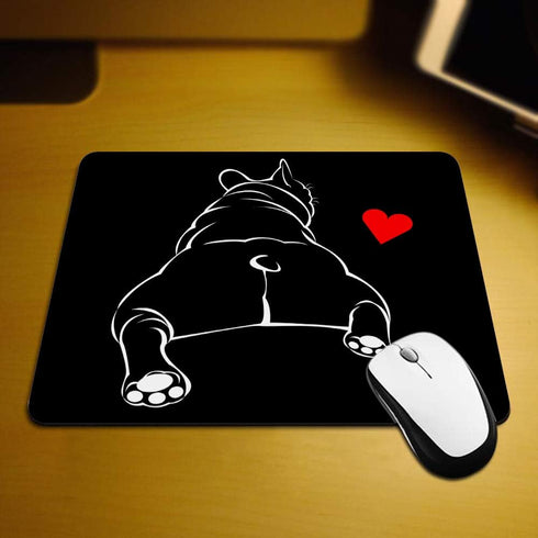 Gaming Mouse Pad Adorable Dog Breed Cute Pet Animal Bulldog French, Non-Slip Rubber Mouse Pad for Computers