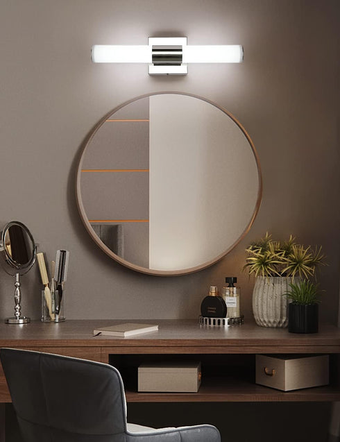 16" Inches 8W 6000K Bathroom Vanity Light Fixture, Chrome LED Mirror Lights for Bathroom Wall Sconces Bar Lighting