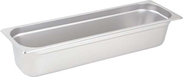 Winco Half Size (Long) 4" Deep Metal Food Pan, Anti-Jam, 22 Gauge