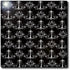 3dRose 8 Inch Shabby Chandelier White On Black Trendy Modern Damask Pattern Ceramic Tile