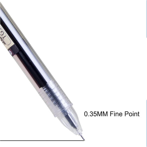 Gel Ink Pen Japanese Style Liquid Ink Rollerball Pens, 12 Pcs/Set, Quick Drying 0.35mm Ultra Fine Point