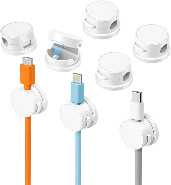ZCFLCK 8Pack Magnetic Cable Clip Phone Cord Holder, Rotatable Phone Charger Cord Holder