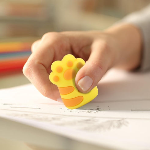 Cat Paw Erasers, 4Pcs 3D Mini Animal Paw Design Erasers for School Office Supply Stationery