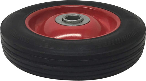 Solid Rubber Flat Free Tire 6" x 1.5" Hand Truck Wheel, 1.25" Offset Hub, 5/8" Axle, 350 lbs Capacity