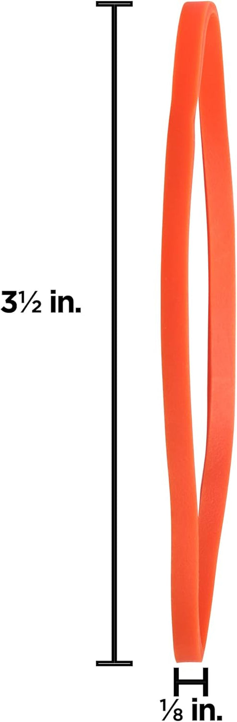 JAM PAPER Colorful Rubber Bands, Size 33, Orange, 100/Pack