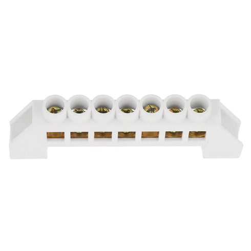 Hilitand 10pcs Terminal Blocks, 7 Hole Bridge Design Electrical Distribution Wire Screw Brass Connectors