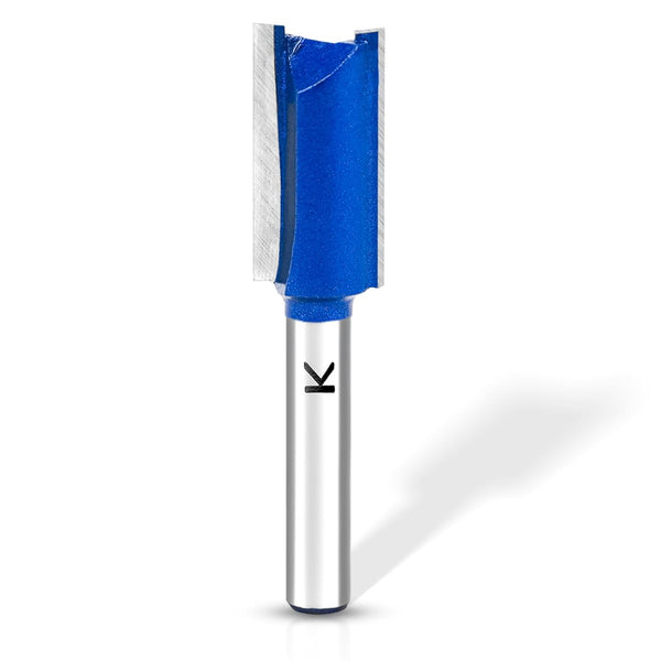 Straight Cut Router Bit with 1/4" Shank,1/2" Cutting Dia. Carbide Tipped Double