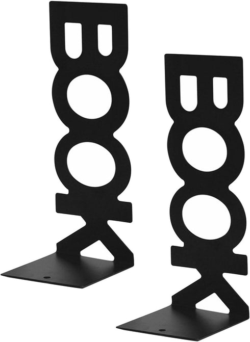 KiBcsLic 2X Heavy Duty Metal Bookends Non Skid Book Stoppers for Home Stationery