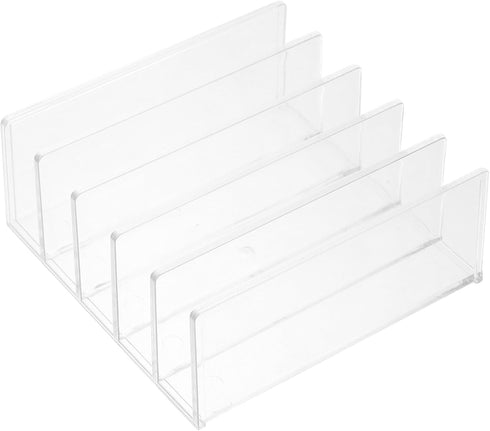 DOITOOL Acrylic File Organizer and Bookends for Desk, Desktop Book Storage Holder