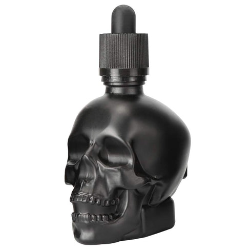 Tvoip Glass Dropper Bottle 2OZ/60ML Skull Shape Bottle for Halloween, E Liquid, Essential Oil with Pipette