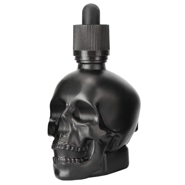 Tvoip Glass Dropper Bottle 2OZ/60ML Skull Shape Bottle for Halloween, E Liquid, Essential Oil with Pipette