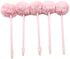 Needle Gel Ink Pens 5 PCS Purple Pom Pom Pen Fluffy Pompoms Plastic Rollerball Pen Signature Ball Point Pens Cartoon Ball Pen for Kids Children Students Women by Generic
