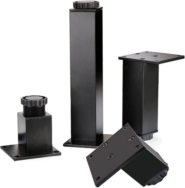 Generic 4pcs Metal Thickened Square Furniture Legs, Non-Slip Sofa Cabinet Support Foot, DIY