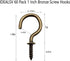 60 Pack 1 Inch Bronze Screw Hooks, Indoor Outdoor Screw Cup Hook for Mug, Plants, Lights