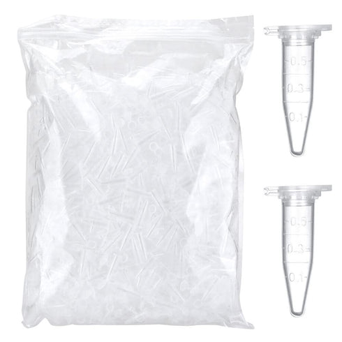 300pcs 0.5ml Microcentrifuge Tubes, EO Sterilized Plastic Small Vials with Caps for Sample Storage without Leakage