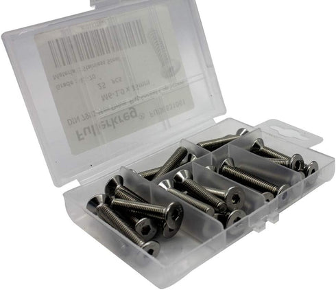 Fullerkreg 18-8 Stainless Steel Hex Drive Flat Head Screw M5 x 0.8 mm Thread, 35 mm Long, Packs of 25