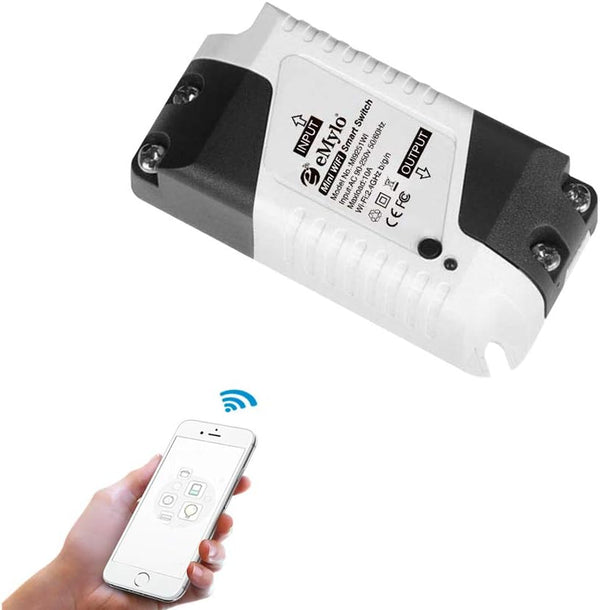 eMylo Mini Smart WiFi Switch, Wireless Relay Light Switch AC 220V, Remote Control Timer for Home Automation