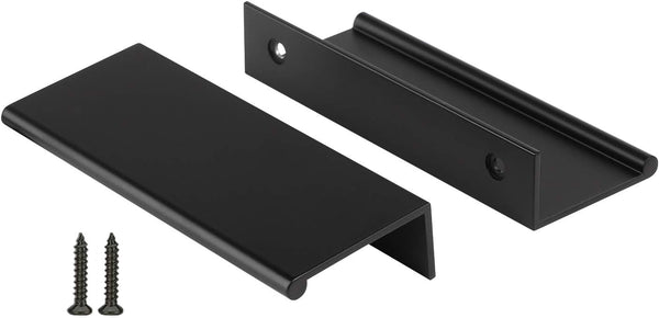 Edge Pull Finger Pull Handle - LS7030BK96 Black Cabinet Finger Pulls, 5 Pack