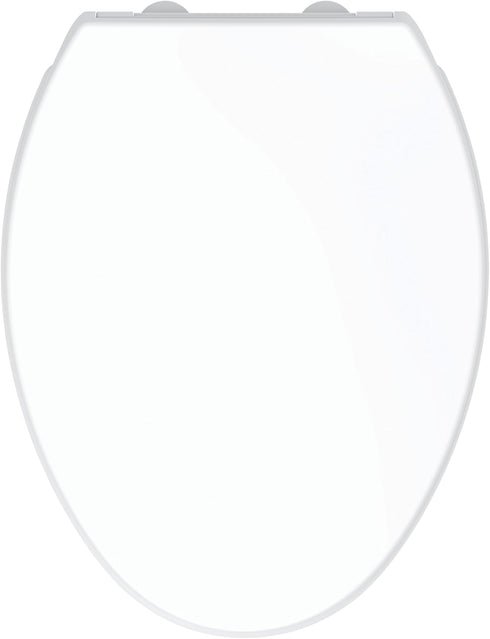 Gerber Soft-Close Elongated Toilet Seat with One-Button Quick-Release, Top-Mount Installation, Non-Slip Bumpers,