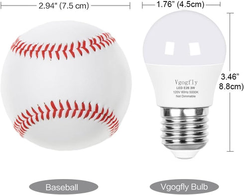 Bulb 25W- 3 5000K, Non-Dimmable, E26 2-Pack Vgogfly Led Light Watt Equivalent Energy Efficient, Daylight Base