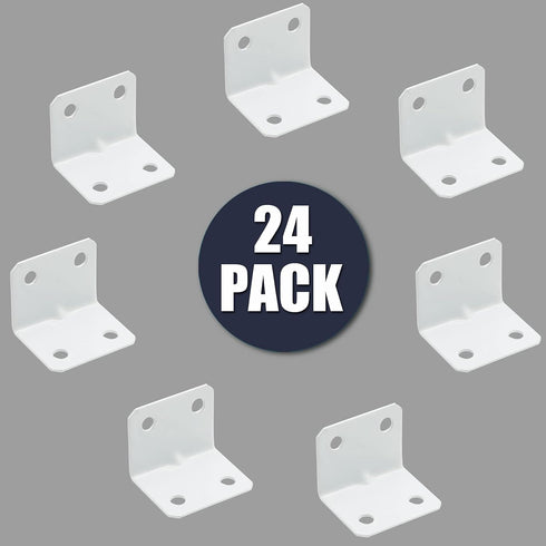 Zorveiio 1 1(L 90 24 x x W) White Right Angle Bracket L Brackets, Metal Degree Corner Brace for Wood Shelf Chair