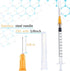 50 Pack 1ml 25Ga - 5/8 Inch Luer Lock Sample Measuring Lab Supplies, Individually Sealed Wrapped
