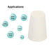 MECCANIXITY Rubber Tapered Plug, 12 Pieces, 14mm to 19mm Solid Test Tubes, White