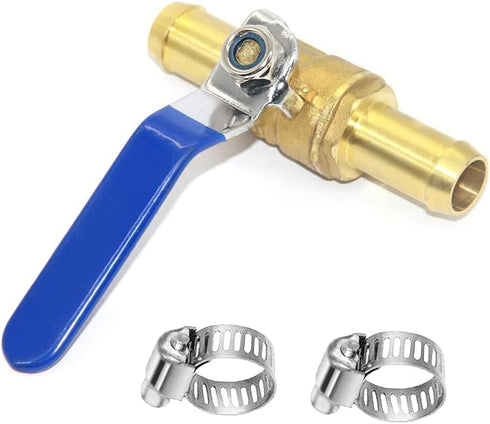 Joywayus 3/4" Hose Barb Inline Brass Shutoff Ball Valve for Water Oil Air Gas Fuel Line Pipe Fittings